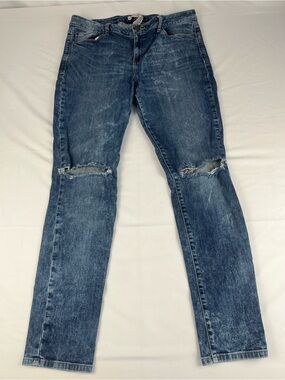 Refuge Womens Skinny Jeans Size 14 Blue Distressed Ripped Stretch Denim